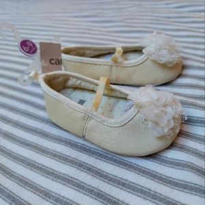 BNWT Carters White Glitter Mary Jane's 6-9 months